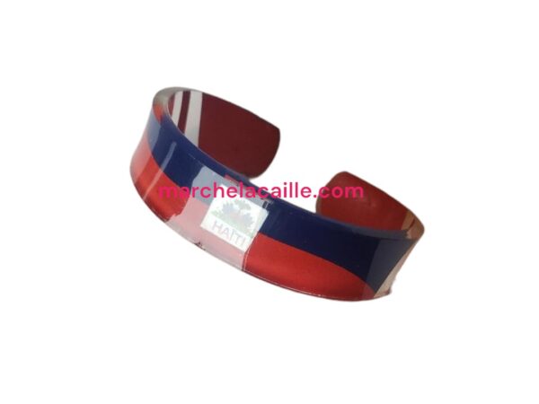 Plastic Bracelet with Haitian Flag