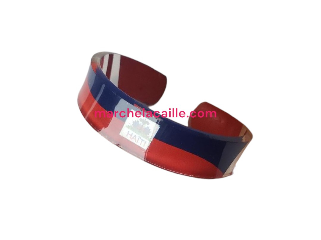 Plastic Bracelet with Haitian Flag