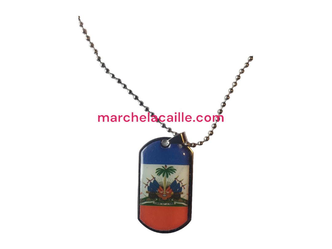 Stainless Chain with Haitian Flag