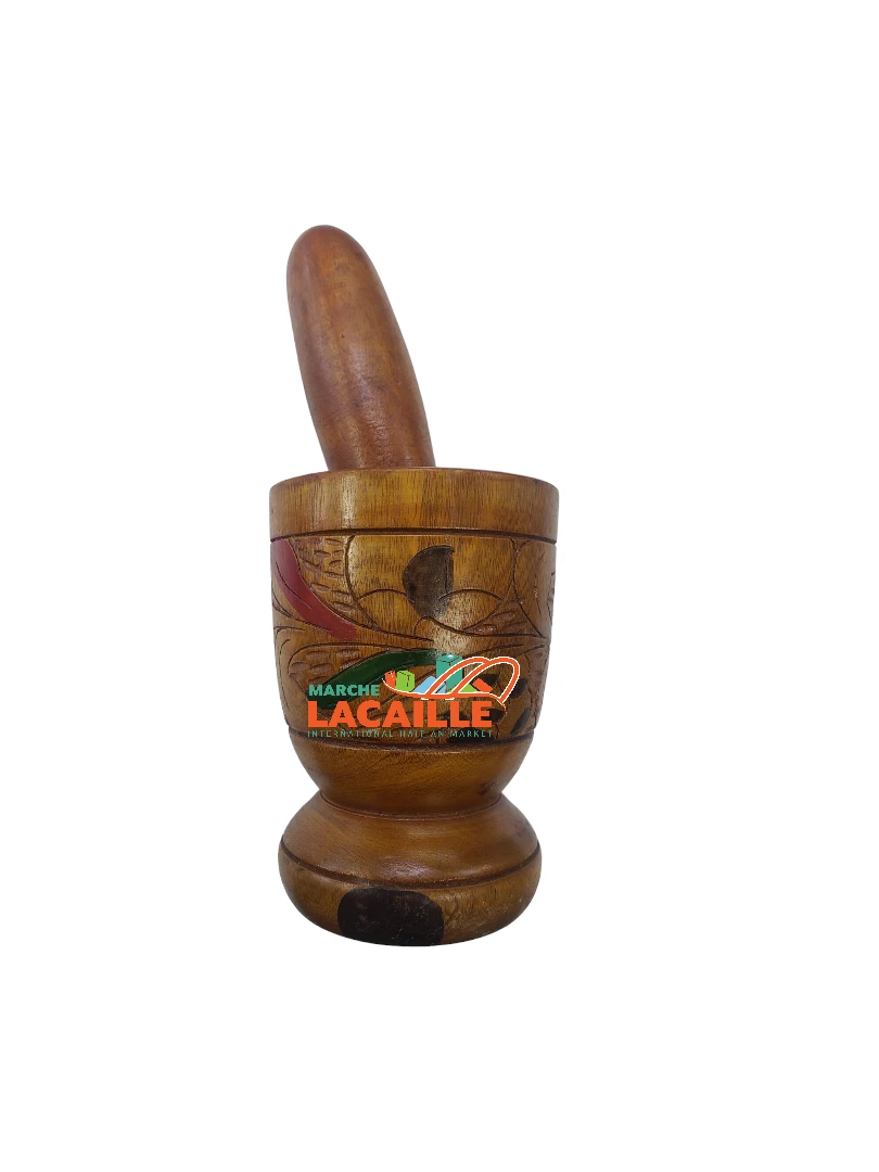 Pilon Organique / Wood Mortar and Pestle - Marche Lacaille - Haitian Store